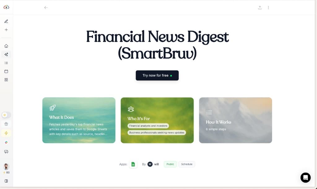Smart Brevity Portal Preview - Financial News Digest